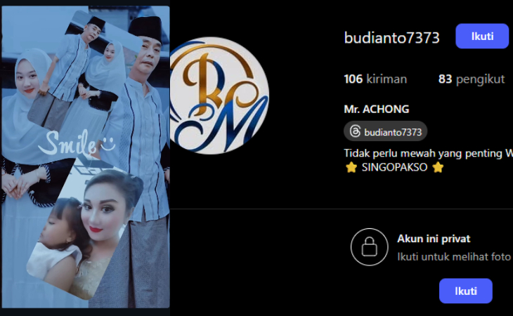 Akun Instagram Bambang Budianto